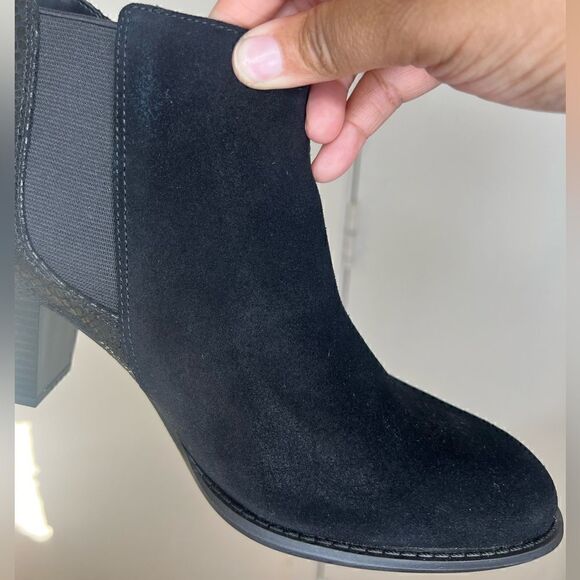 Vionic Black Anne Ortho Snake Print Leather/Suede Ankle Boots Size 9 - Picture 10 of 16